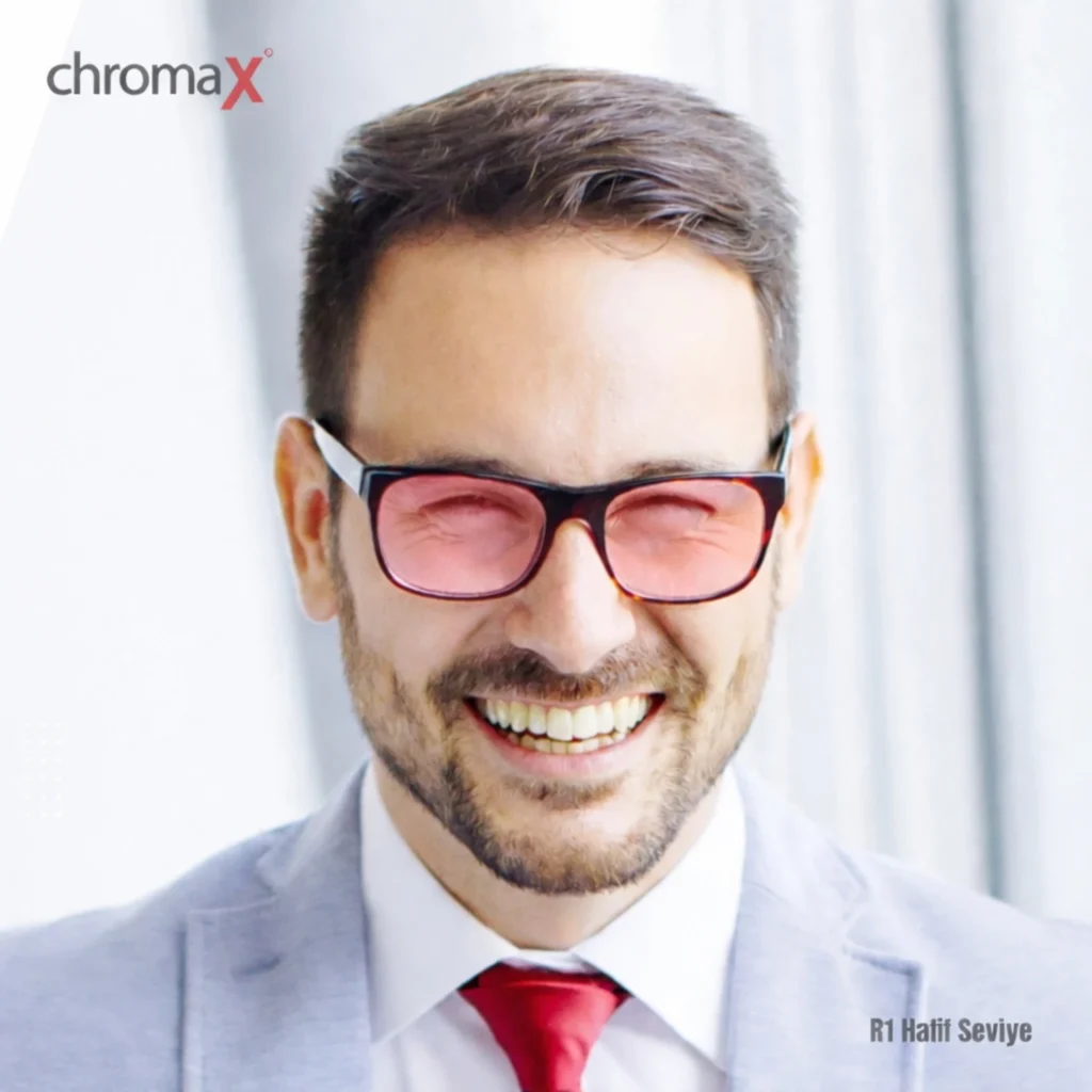 R1 hafif seviye renk körlüğü gözlüğü – deuteranomaly ve protanomaly için